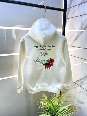 Jordan Flight Imported Back Printed Super Premium White Hoodie F3317-WH