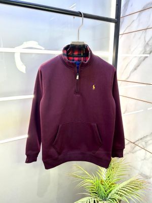 Ralph_Lauren Imported Wine Super Premium Half Zipper Hoodie F3341-WI