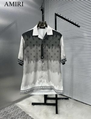 Amir_i White Turkey Imported Very Premium All Over Printed Half Shirt (DN 535)