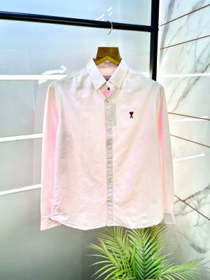 Ami Pink Embroidery Logo Oxford Lycra Premium Shirt F3108-PI