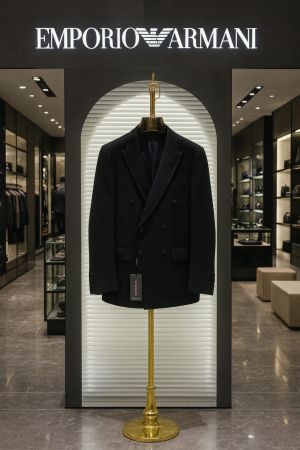 Emporio Arman_i Imported Premium Black Blazer With Brand Cover Hanger Packing F3306-BL