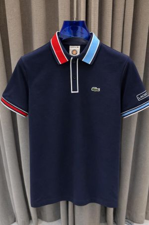 Lacost_e Chest Logo Polo T-shirt Navy