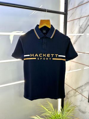 Sale Aston Martin Hacket t Navy Polo Premium Collar Neck T-shirt F2774-NY